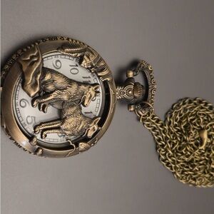 Bronze Wolf Decorative Pocketwatch